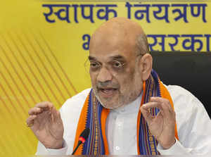 New Delhi: Union Home Minister Amit Shah addresses during a regional conference ...