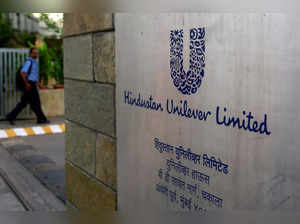FILE PHOTO: A man arrives at the Hindustan Unilever headquarters in Mumbai