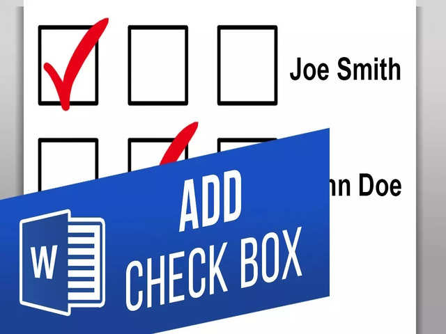 How to Add Checkboxes in MS Word for Surveys and Forms - Activate the  "Developer" tab | The Economic Times
