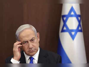 Israeli Prime Minister Benjamin Netanyahu attends the weekly cabinet meeting in ...