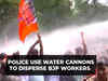 Delhi Police use water cannons to disperse BJP workers protesting against Arvind Kejriwal
