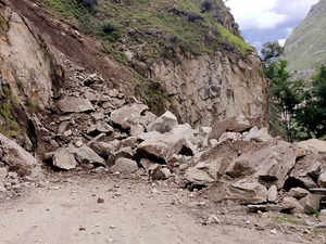 Kinnaur, July 22 (ANI): National Highway 5 closed due to a landslide near Wangtu...