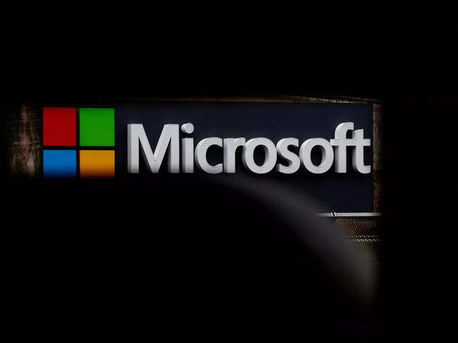 FILE PHOTO: A Microsoft logo is seen in Issy-les-Moulineaux near Paris