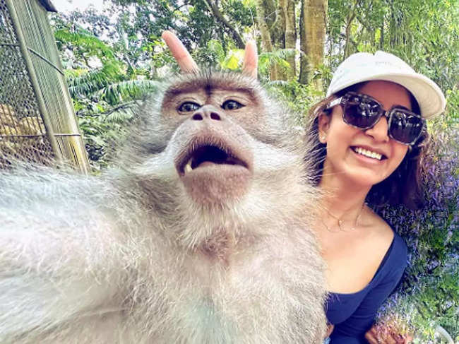 Samantha is currently enjoying her vacation in Bali.