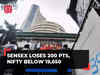 Sensex loses 200 pts, Nifty below 19,650; Motilal Oswal surges 8%, JK Lakshmi drops 4%