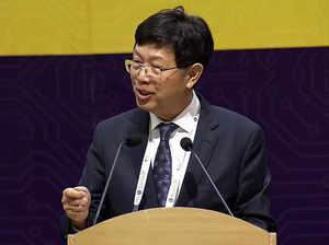 Gandhinagar, July 28 (ANI): Young Liu, Chairman, Foxconn addresses the inaugurat...