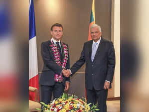 Emmanuel Macron meets Ranil Wickremesinghe during historic Sri Lanka visit