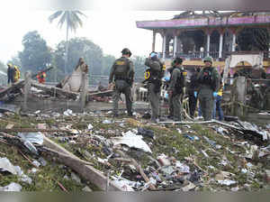 A large explosion at a fireworks warehouse in Thailand kills at least 10 people and wounds scores