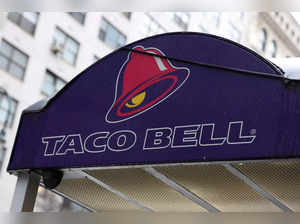 FILE PHOTO: The logo of Taco Bell, a subsidiary of Yum! Brands, Inc. is seen in Manhattan, New York City