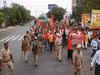 Bajrang Dal, VHP protest Haryana violence in Capital; Delhi Police beefs up security