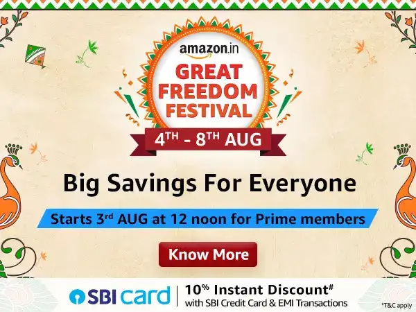 Amazon Sale 2023: Amazon Great Freedom Festival Sale 2023: Check out these LIVE deals on Electronics, Appliances, Fashion & More. - Vimarsana News