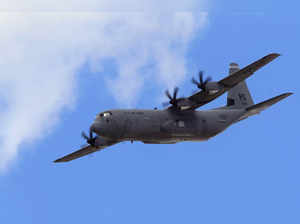 FILE PHOTO: A C-130J aircraft takes part in a flying display during the 49th Paris Air Show at the Le Bourget airport