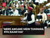UP Assembly: Akhilesh Yadav, Om Prakash Rajbhar sing 'mere angane mein tumhara kya kaam hai'; watch!