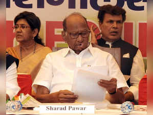 New Delhi: Nationalist Congress Party (NCP) chief Sharad Pawar during the party's 25th foundation day celebrations in New Delhi, on Saturday, June 10, 2023. NCP chief Sharad Pawar announced Praful Patel and Supriya Sule as party's newly working president.  (Photo:IANS/Anupam Gautam)