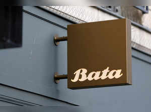 FILE PHOTO: The logo of Bata shoes brand is pictured on a store in Paris