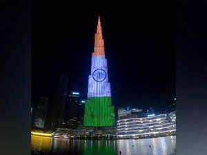 Burj Khalifa lights up in Indian tricolour on 77th Independence Day
