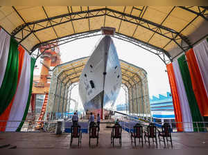 Kolkata: Preparations underway for the launch of the third stealth frigate for t...