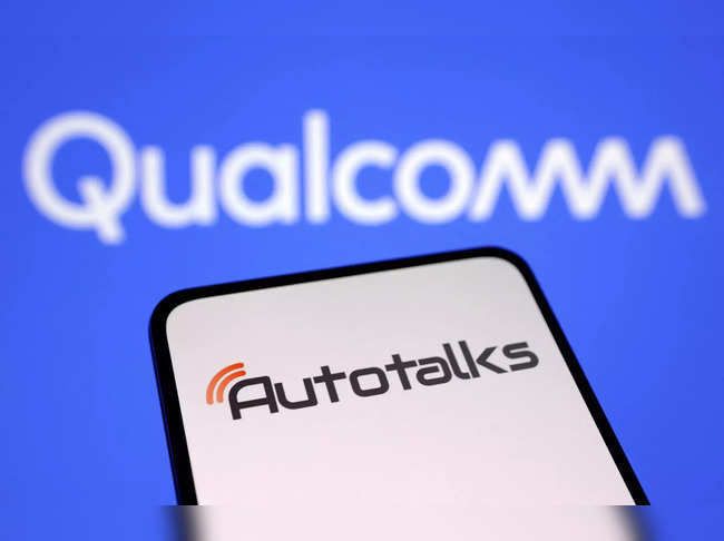 Illustration shows Autotalks and Qualcomm logos
