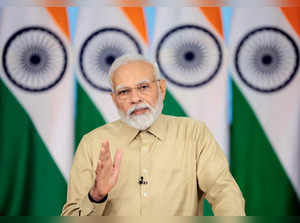 New Delhi, Aug 18 (ANI): Prime Minister Narendra Modi addresses the G20 Health M...