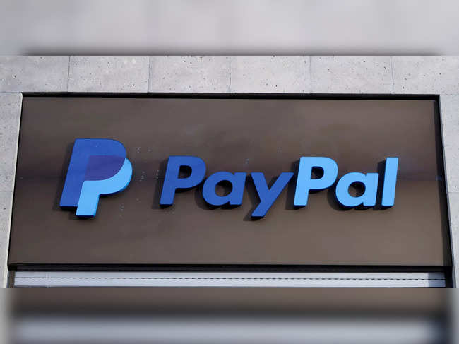 The PayPal logo is seen at an office building in Berlin