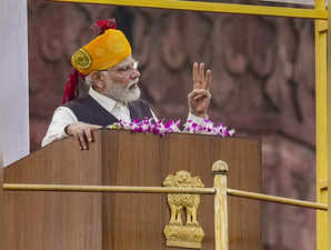 New Delhi: Prime Minister Narendra Modi addresses the nation from the historic R...