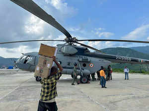 AF's helicopter being loaded with supplies for the far-flu...