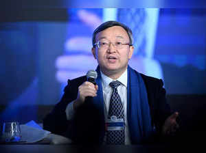 Wang Showmen, China International Trade Representative and Vice Minister of Commerce, addresses the gathering on the first day of the three-day B20 Summit in New Delhi on August 25, 2023. (Photo by Sajjad HUSSAIN / AFP)