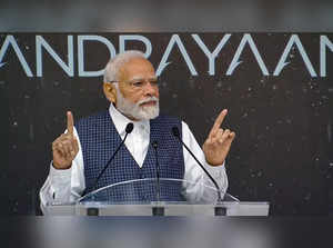 **EDS: VIDEO GRAB** Bengaluru: Prime Minister Narendra Modi addresses ISRO scien...