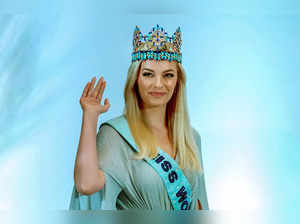 New Delhi: Miss World 2022 Karolina Bielawska during a press conference, organis...