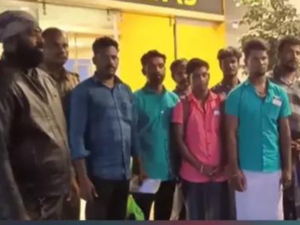 Ten Indian fishermen released by Sri Lanka arrive at Chennai Airport