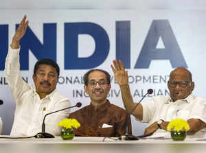 Mumbai: NCP supremo Sharad Pawar, Shiv Sena (UBT) chief Uddhav Thackeray and Mah...