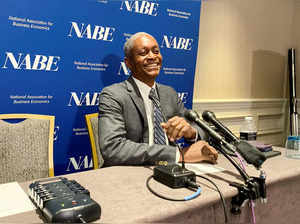 FILE PHOTO: U.S. Atlanta Federal Reserve Bank President Raphael Bostic speaks to reporters at the National Association of Business Economics' annual policy meeting in Washington