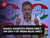 Rahul Gandhi addresses media on the first day of I-N-D-I-A bloc meet in Mumbai