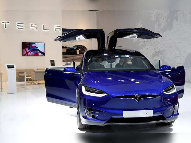 A Tesla Model X electric car