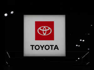 FILE PHOTO: A Toyota logo is seen during the New York International Auto Show