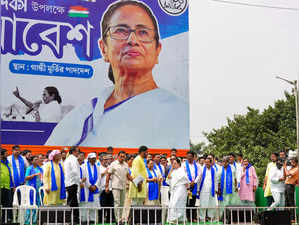 Kolkata: West Bengal Chief Minister Mamata Banerjee during the foundation day ce...