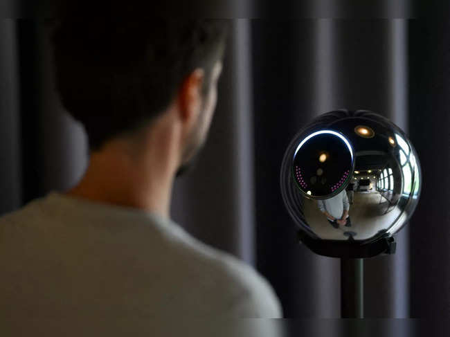 FILE PHOTO: Digital coins in exchange for an iris scan: biometric imaging device Orb