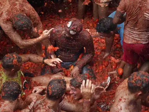 Streets awash in red pulp