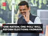 'One Nation, One Poll' will reform elections in India: Maharashtra Dy CM Devendra Fadnavis