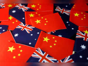 Illustration picture of Australian and Chinese flags