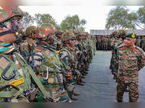 **EDS: IMAGE VIA @adgpi** Rajouri: Chief of Army Staff General Manoj Pande inter...