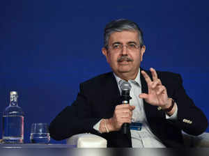 Uday Kotak, Chief Executive Officer of India's Kotak Mahindra Bank, addresses the gathering on the second day of the three-day B20 Summit in New Delhi on August 26, 2023. (Photo by Arun SANKAR / AFP)
