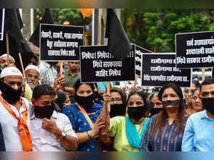 Mumbai: Shiv Sena (UBT) activists stage a protest against Jalna administration o...