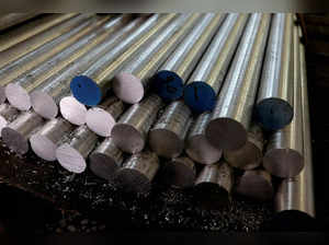 FILE PHOTO: Aluminium bar stock is seen inside a factory in Dongguan, China