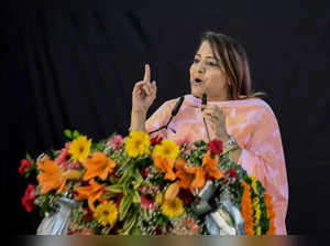 New Delhi, Aug 21 (ANI): Delhi Mayor Shelly Oberoi addresses a felicitation prog...