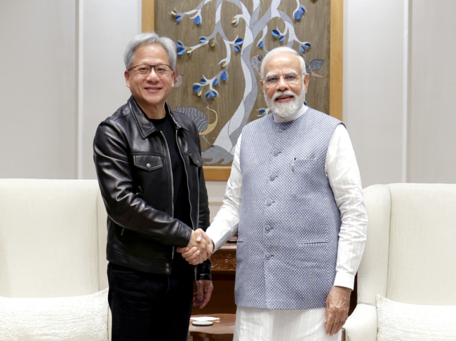 PM Narendra Modi, Nvidia chief Jensen Huang