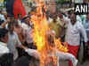 Stalin supporters burn effigy of Ayodhya seer Paramhans for threat to Udhayanidhi