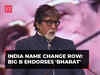 India name change row: Amitabh Bachchan tweets 'Bharat Mata Ki Jai'