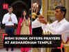 UK PM Rishi Sunak, wife Akshata Murty offer prayers at Delhi's Akshardham Temple, watch!