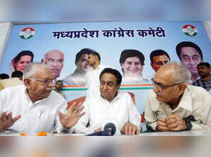 Bhopal, Sep 10 (ANI): Madhya Pradesh Congress President Kamal Nath with party le...